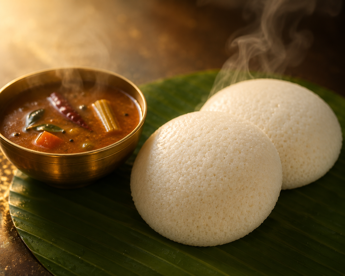 Idli (2 Pcs) - South Indian dish at Sri Skanda Bhavan