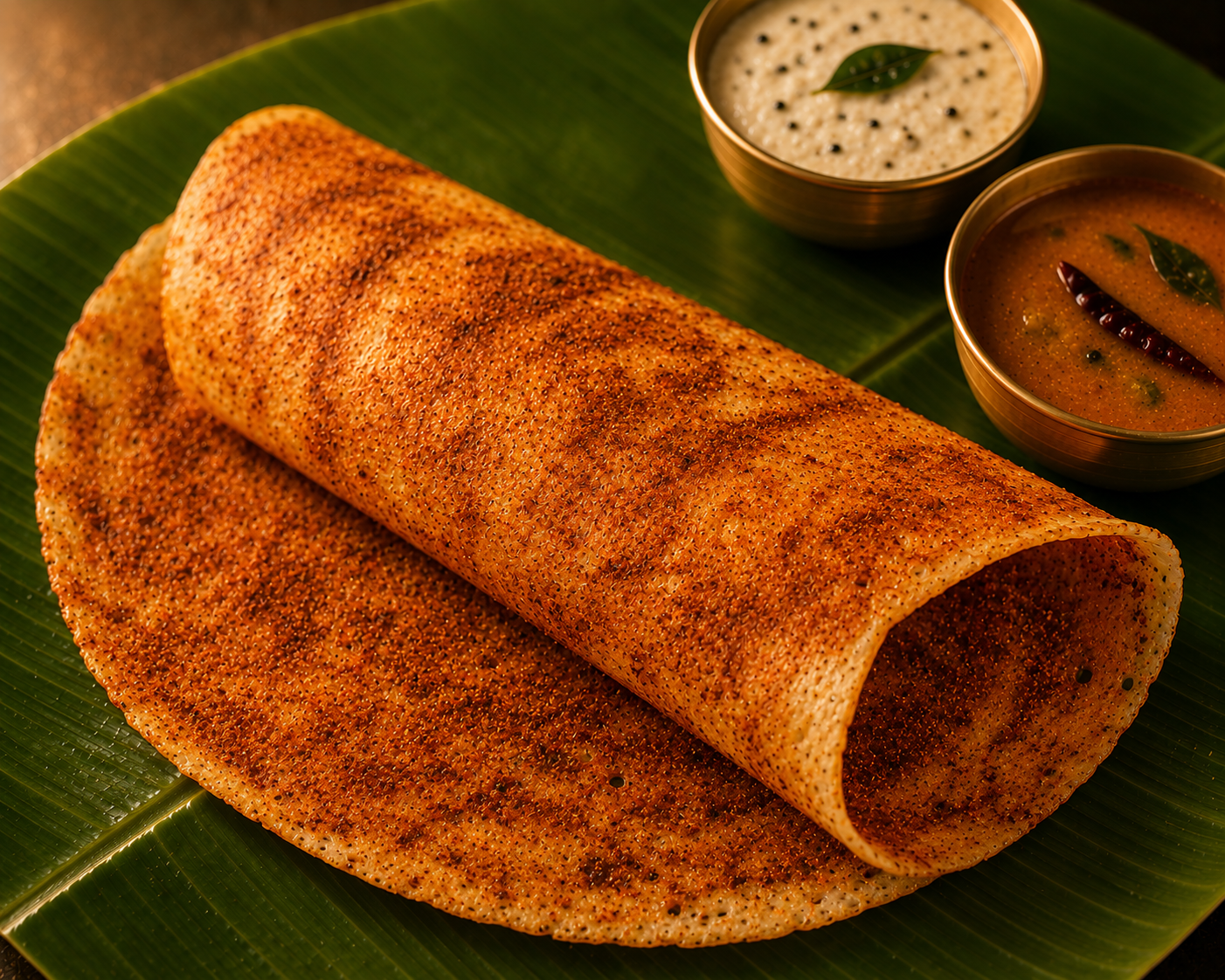 Podi Dosa - South Indian dish at Sri Skanda Bhavan