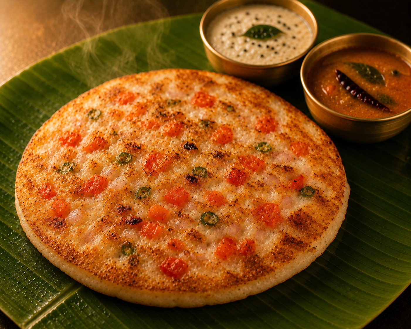 Plain Uthappam - South Indian dish at Sri Skanda Bhavan